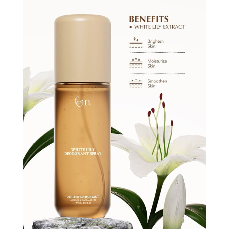 รีวิว FEM White Lily Deodorant Spray 100ml — สเปรย์ระงับกลิ่นกายที่อ่อนโยนแต่เอาอยู่ทั้งวัน